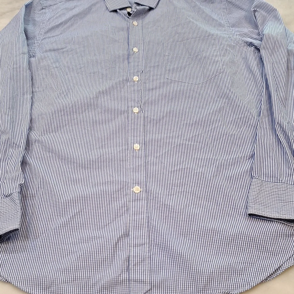 J. Crew Blue‎ White Gingham Casual Button Up Shirt Preppy Large Mens Unisex
